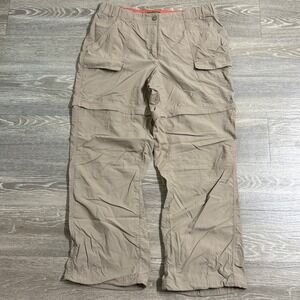 LL Bean Convertible Cargo Pants Womens Size‎ 14 Nylon Beige Outdoor Gorpcore